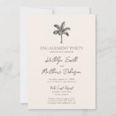 Palm Tree Ivory minimalistische verlovingsfeest Kaart (Voorkant)