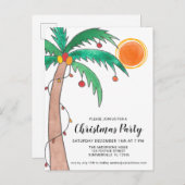 Palm Tree-kerstfeest  Uitnodiging Briefkaart (Voorkant / Achterkant)