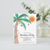 Palm Tree-kerstfeest  Uitnodiging Briefkaart (Staand voorkant)