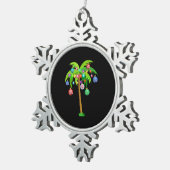 Palm Tree-kerstlampjes Funny Beach Summer Tin Sneeuwvlok Ornament (Rechts)