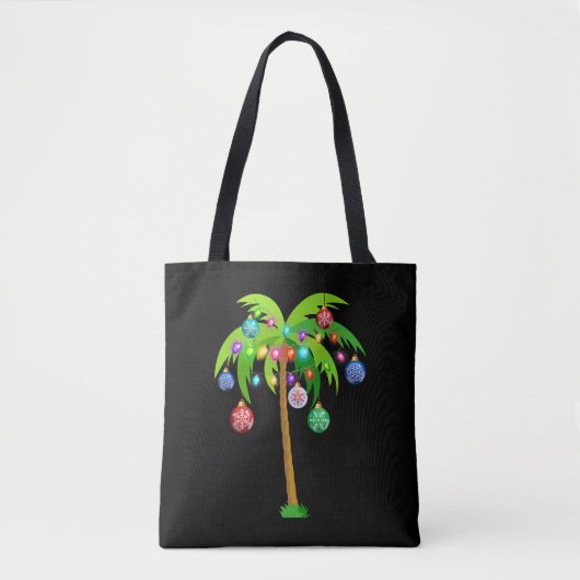 Palm Tree-kerstlampjes Funny Beach Summer Tote Bag (Voorkant)