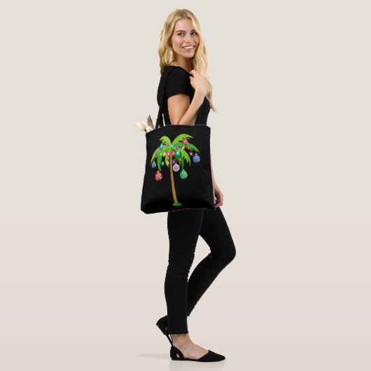 Palm Tree-kerstlampjes Funny Beach Summer Tote Bag (Op model)