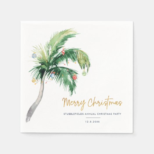 Palm Tree Kerstmis Familie Party Papier Servet (Voorkant)