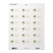 Palm Tree Kerstmis in juli Zomer Party Adres Etiket (Full Sheet)