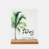 Palm Tree kustbestemming bruiloft gunsten Acryl Bord (Voorkant)