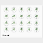 Palm Tree Kustkerst retouradres Ronde Sticker (Vel)