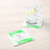 Palm Tree Leaf Green Leaves Elegant Wedding Kartonnen Onderzetters (Insitu)