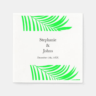 Palm Tree Leaf Green Leaves Elegant Wedding Servet