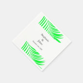 Palm Tree Leaf Green Leaves Elegant Wedding Servet (Hoek)