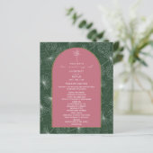 Palm Tree Leaf Pink & Green Wedding Program (Staand voorkant)