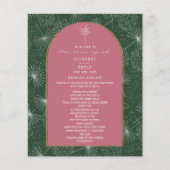 Palm Tree Leaf Pink & Green Wedding Program (Voorkant)