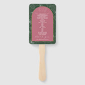 Palm Tree Leaf Pink & Green Wedding Program Handwaaier (Achterkant)