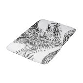 Palm Tree Leaves Black & White Abstract Pattern Badmat (Gekanteld)
