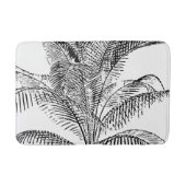 Palm Tree Leaves Black & White Abstract Pattern Badmat (Voorkant)