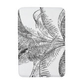 Palm Tree Leaves Black & White Abstract Pattern Badmat (Voorkant Verticaal)