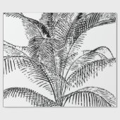 Palm Tree Leaves Black & White Abstract Pattern Cadeaupapier (Vlak)