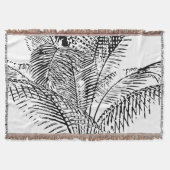 Palm Tree Leaves Black & White Abstract Pattern Deken (Voorkant)