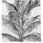 Palm Tree Leaves Black & White Abstract Pattern Douchegordijn (Voorkant)
