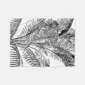 Palm Tree Leaves Black & White Abstract Pattern Fleece Deken (Voorkant (Horizontaal))