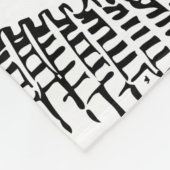 Palm Tree Leaves Black & White Abstract Pattern Fleece Deken (Hoek)