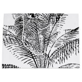 Palm Tree Leaves Black & White Abstract Pattern Groot Cadeauzakje (Voorkant)