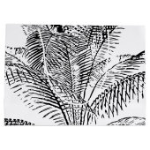 Palm Tree Leaves Black & White Abstract Pattern Groot Cadeauzakje (Achterkant)