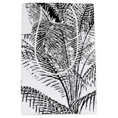 Palm Tree Leaves Black & White Abstract Pattern Medium Cadeauzakje (Voorkant)