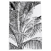 Palm Tree Leaves Black & White Abstract Pattern Medium Cadeauzakje (Achterkant)