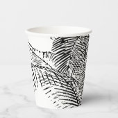 Palm Tree Leaves Black & White Abstract Pattern Papieren Bekers (Voorkant)