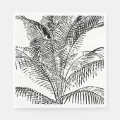 Palm Tree Leaves Black & White Abstract Pattern Servet (Voorkant)