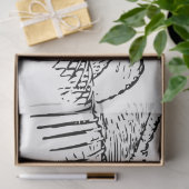Palm Tree Leaves Black & White Abstract Pattern Tissuepapier (Geschenk)