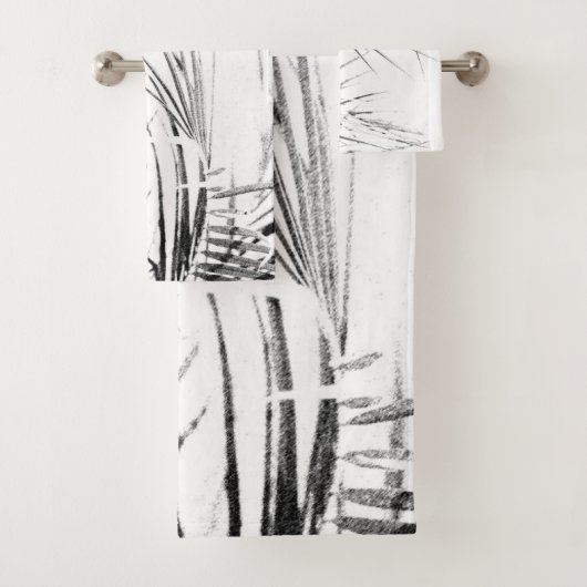 Palm Tree Leaves Minimalism Sketch Bad Handdoek (Insitu)