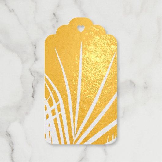 Palm Tree Leaves Minimalism Sketch Cadeaulabels (Voorkant)