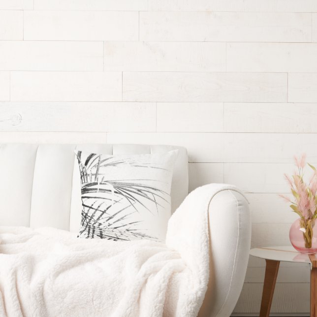 Palm Tree Leaves Minimalism Sketch Kussen (Bank)