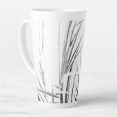 Palm Tree Leaves Minimalism Sketch Latte Mok (Linkerhoek)
