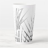 Palm Tree Leaves Minimalism Sketch Latte Mok (Voorkant)