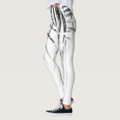 Palm Tree Leaves Minimalism Sketch Leggings (Links)