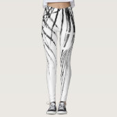 Palm Tree Leaves Minimalism Sketch Leggings (Voorkant)