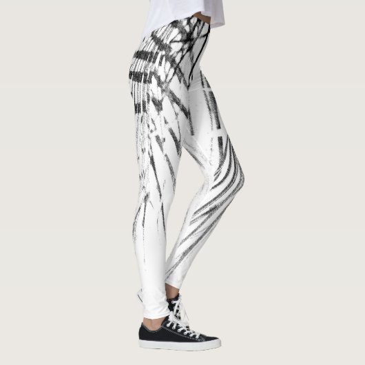 Palm Tree Leaves Minimalism Sketch Leggings (Rechts)