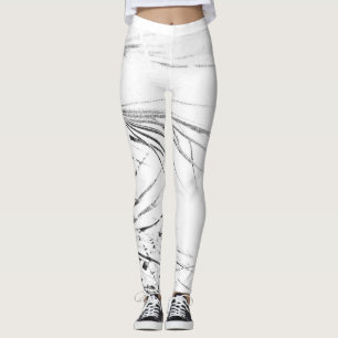 Palm Tree Leaves Minimalism Sketch Leggings