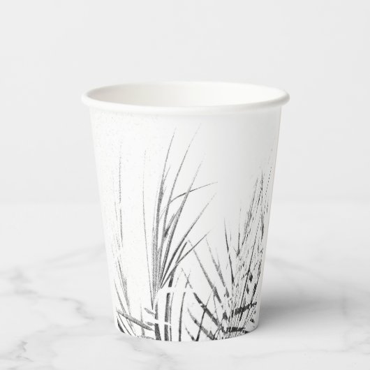 Palm Tree Leaves Minimalism Sketch Papieren Bekers (Achterkant)