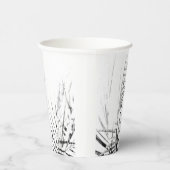 Palm Tree Leaves Minimalism Sketch Papieren Bekers (Rechts)