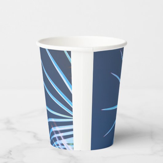 Palm Tree Leaves Minimalism Sketch Papieren Bekers (Rechts)