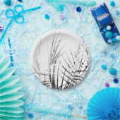 Palm Tree Leaves Minimalism Sketch Papieren Bordje (Feest)