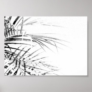 Palm Tree Leaves Minimalism Sketch Poster