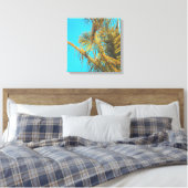 Palm Tree Leaves Turquoise Sky Canvas Afdruk (Insitu (Slaapkamer))