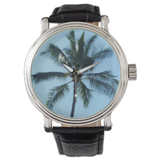 *Palm Tree* Lederen horloge