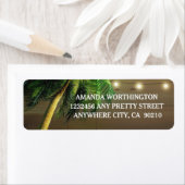 Palm Tree Lights Strand Bruiloft Adresetiketten Etiket (Insitu)