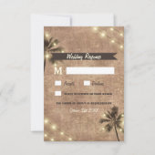 Palm Tree  Lights Strand Bruiloft RSVP Kaarten (Voorkant)