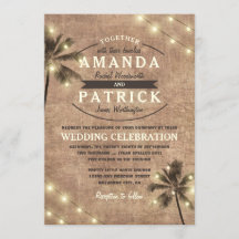 Palm Tree  Lights Strand bruiloft uitnodigingen